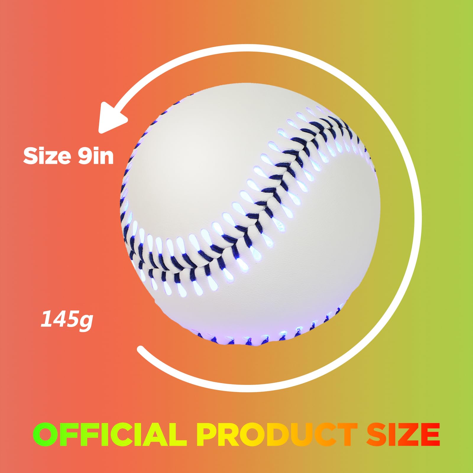 Lighting Ball Night Catch Ball with 200 Lumens | USB-C Fast Charging | Official Size & Weight | Gift for Boys Girls Adults(Light Blue)