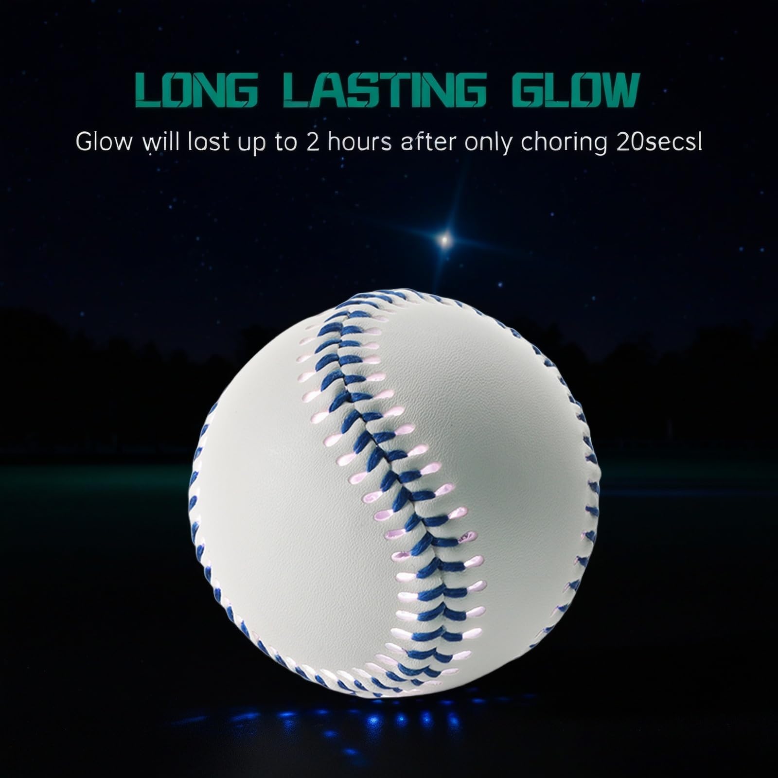 Lighting Ball Night Catch Ball with 200 Lumens | USB-C Fast Charging | Official Size & Weight | Gift for Boys Girls Adults(Light Blue)