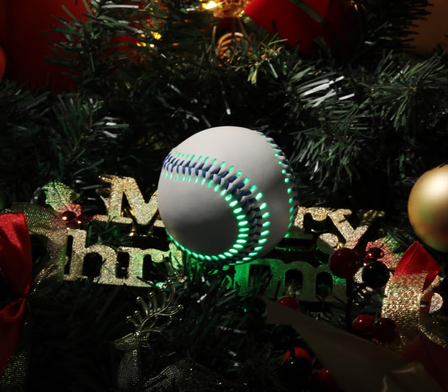 Glow Baseball Speaker - Portable Bluetooth Speaker with LED Light Show, 8H Playtime, Patented Bass Boost | Perfect Baseball Gift for Fans (Kids/Adults) Orange.