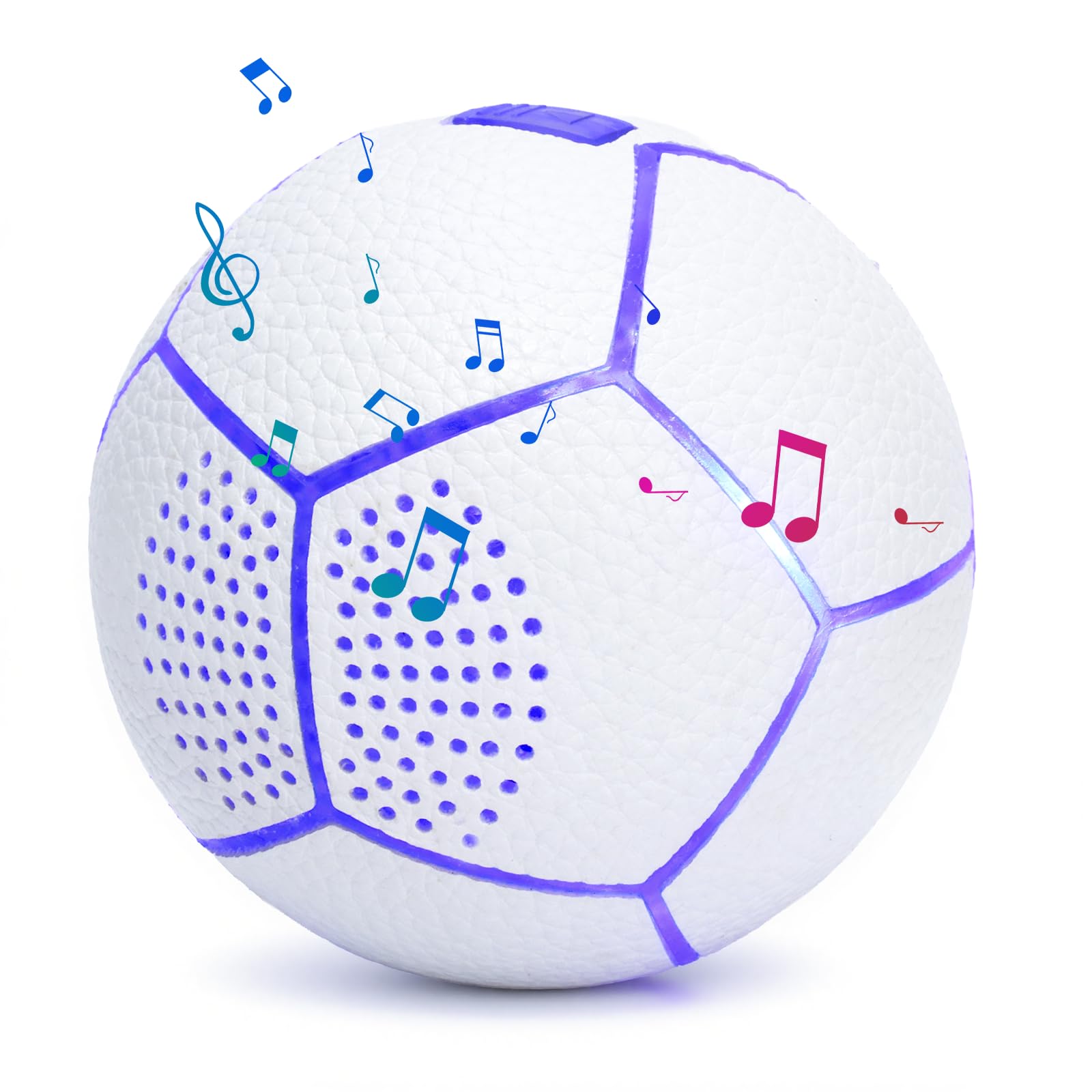ZOOTEALY Portable Bluetooth Speaker: Glow-in-The-Dark Soccer and Charger via USB-C - Wireless Bluetooth Speakers - Ideal Gifts for Children, Teenagers and Adults(White)