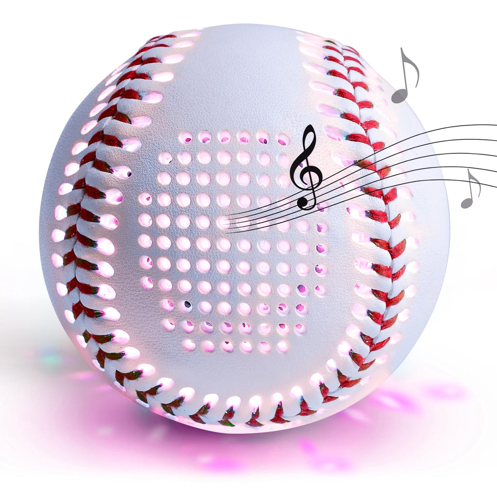 SOVEPHO Bluetooth Speaker Baseball - Glow in The Dark LED Ball with Built-in Speaker, Rechargeable Portable Audio Gift for Baseball Fans (Do Not Use for Batting)