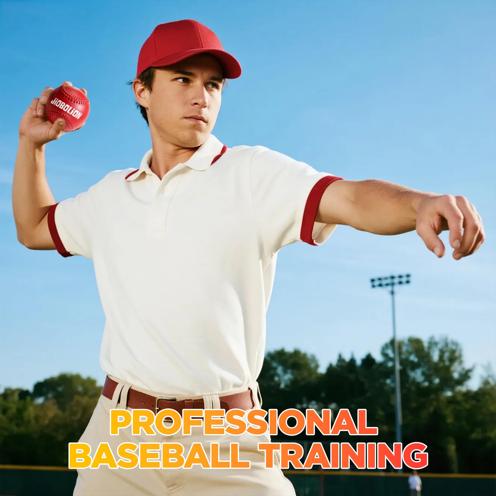 Official Size & Weight Baseball for Training - Synthetic Leather Cover with Cork Rubber Core | Red, Yellow, Blue Color Combo (3 Balls) | Practice, Pitching, Batting, Fielding