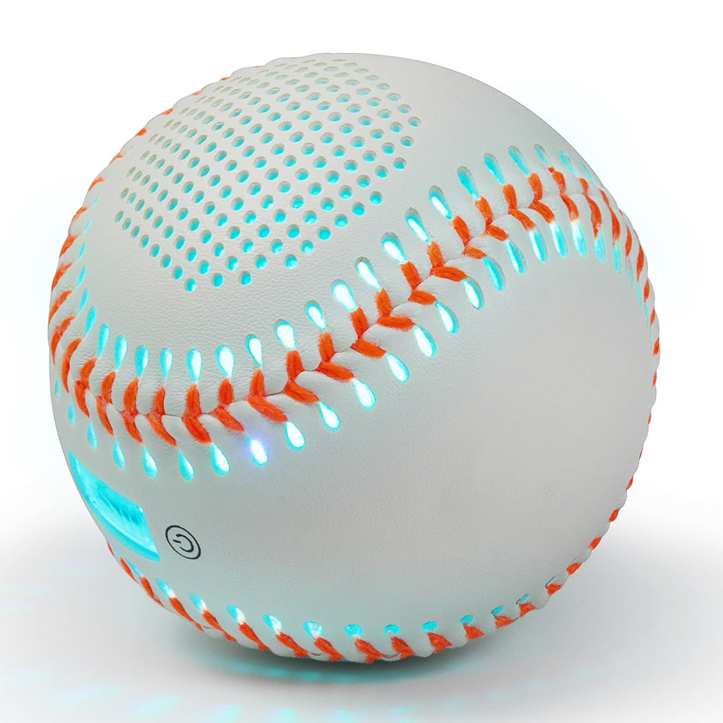 JIOBOLION Glow Baseball Speaker - Portable Bluetooth Speaker with LED Light Show, 8H Playtime, Patented Bass Boost | Perfect Baseball Gift for Fans (Kids/Adults) Orange.