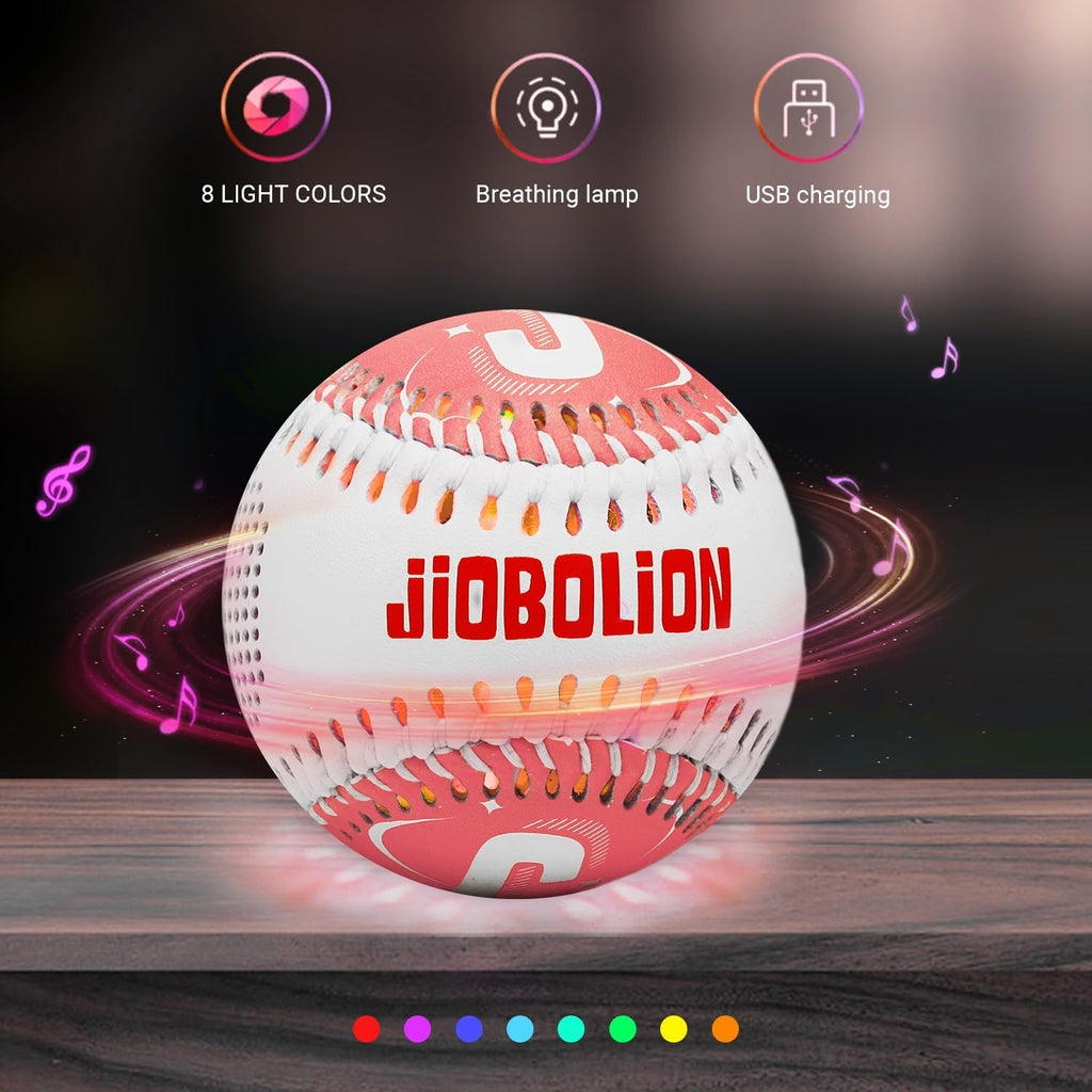 Glow Baseball Bluetooth Speaker，Portable Sports Gift for Fans, Waterproof Outdoor Speaker with Party Lights.