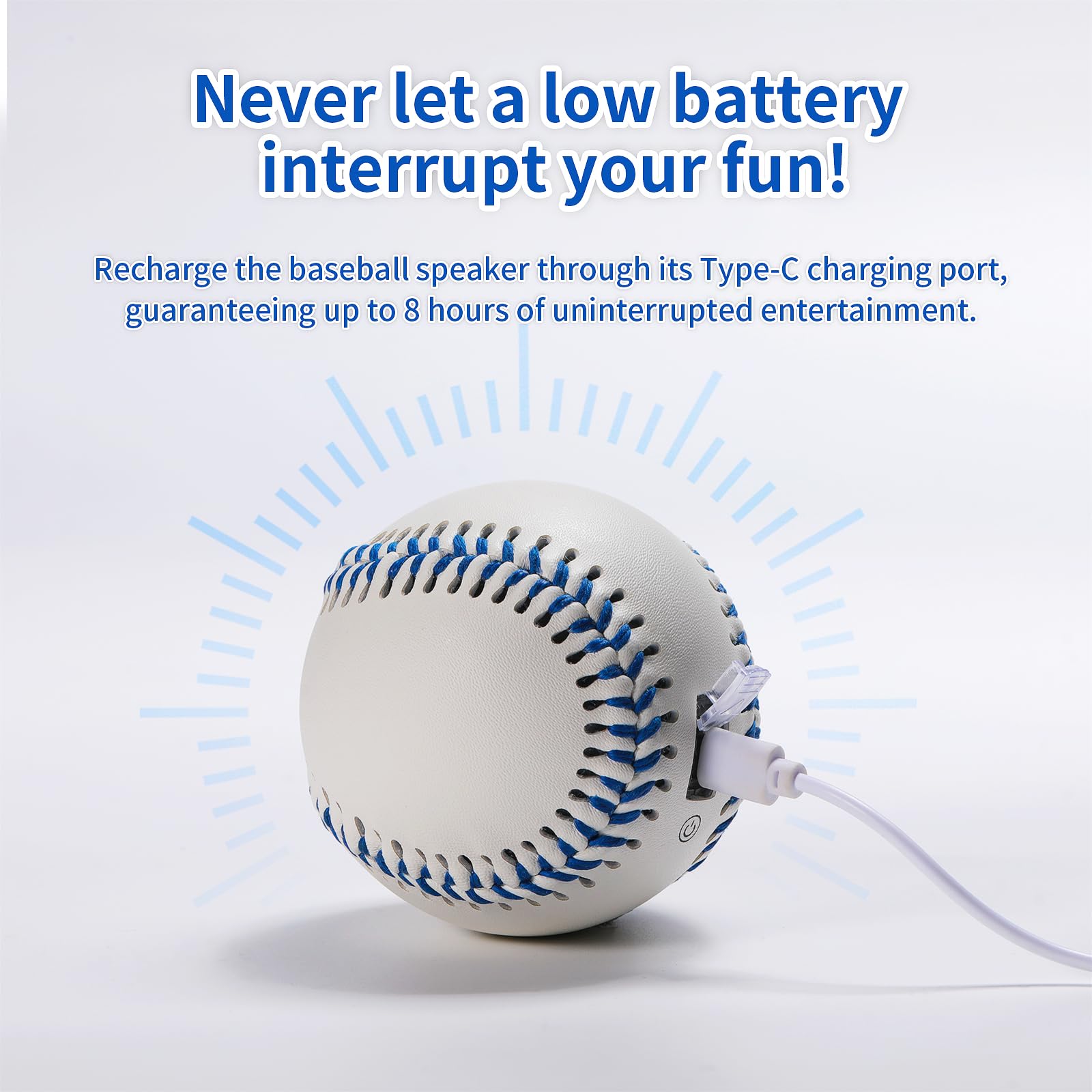 Glow Baseball Speaker - Portable Bluetooth Speaker with LED Light Show, 8H Playtime, Patented Bass Boost | Perfect Baseball Gift for Fans (Kids/Adults) Orange.