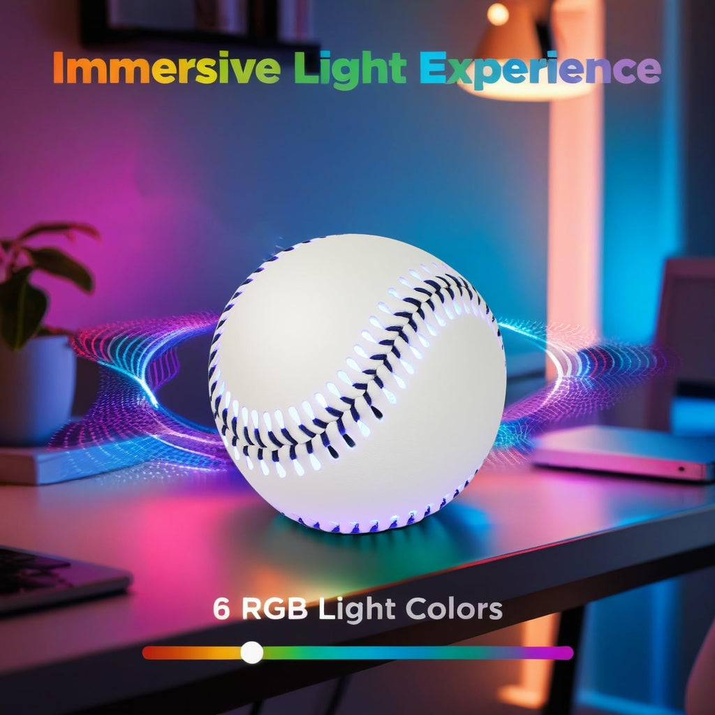 Lighting Ball Night Catch Ball with 200 Lumens | USB-C Fast Charging | Official Size & Weight | Gift for Boys Girls Adults(Light Blue)