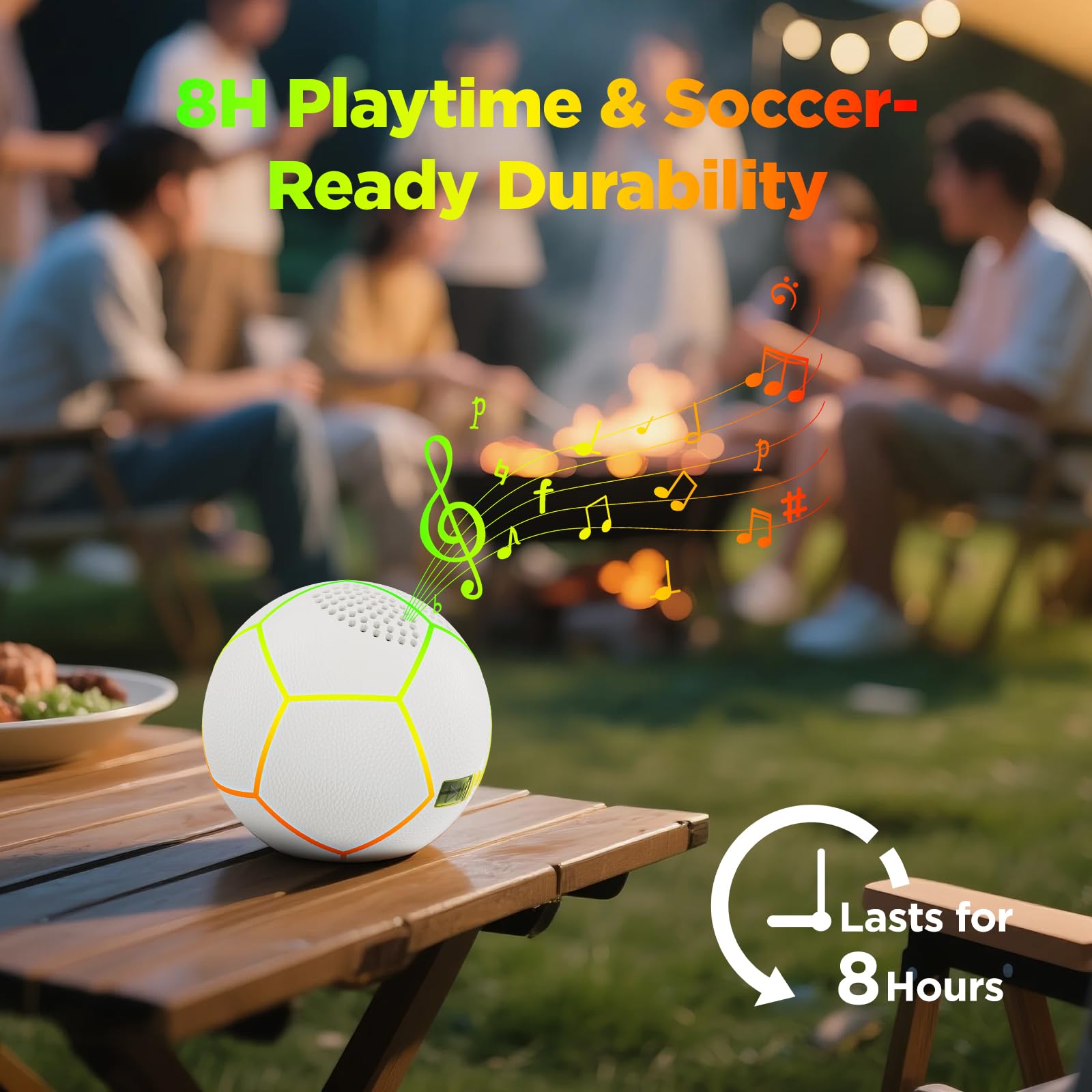 Glow in The Dark Soccer Ball - Sizes 9" Bluetooth Speaker, Teens & Adults - Light Up Soccer Ball with 4 LED Lights - Sports Birthday Gifts Ideas for Boys
