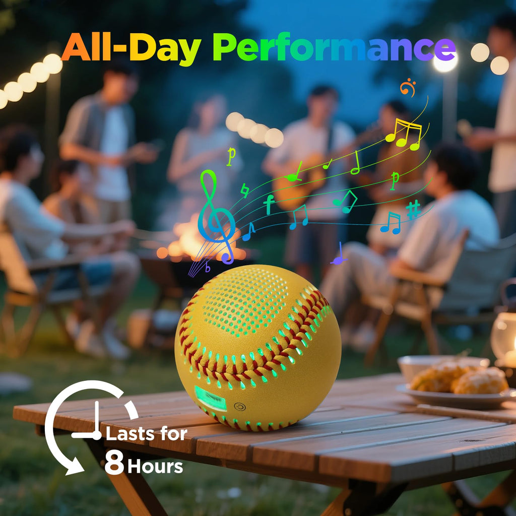 Bluetooth Speaker Baseball - Glow in The Dark LED Ball with Built-in Speaker, Rechargeable Portable Audio Gift for Baseball Fans (Do Not Use for Batting)