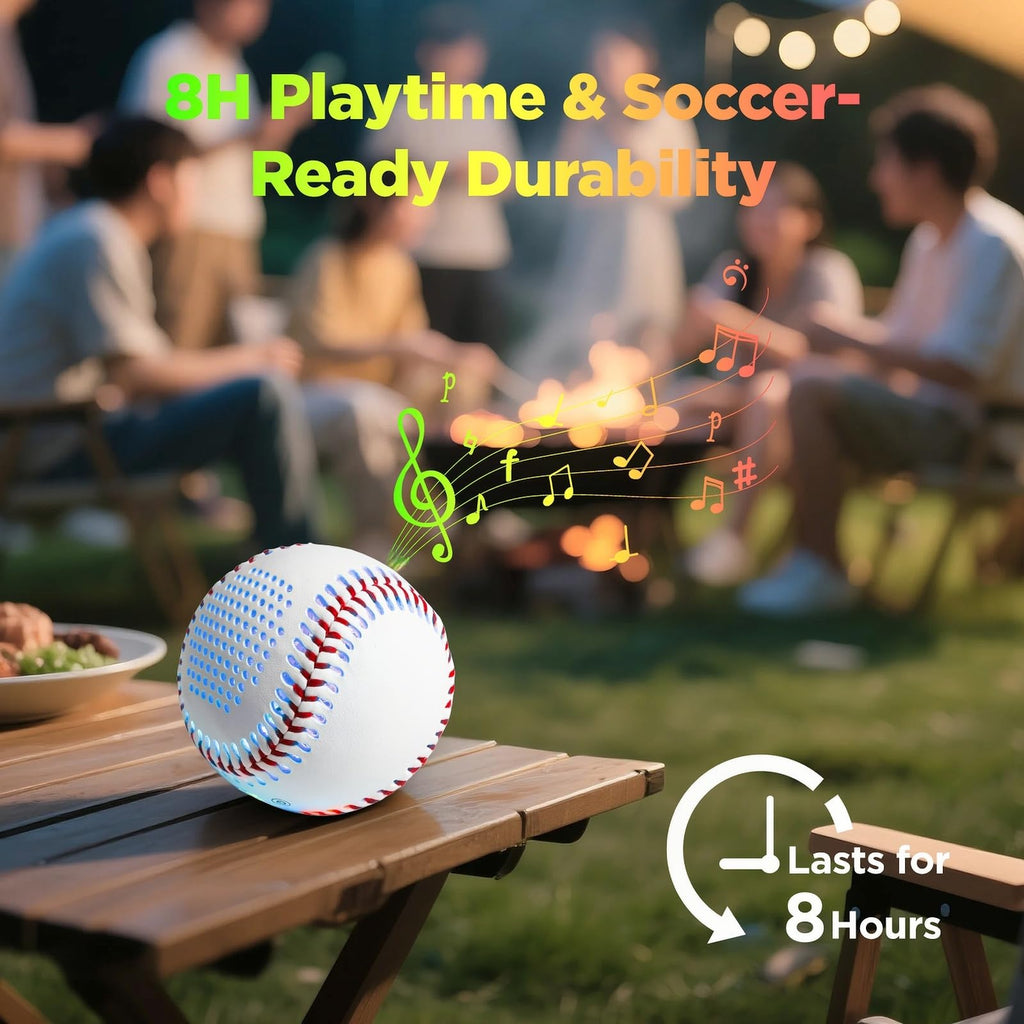 Bluetooth Speaker Baseball - Glow in The Dark LED Ball with Built-in Speaker, Rechargeable Portable Audio Gift for Baseball Fans (Do Not Use for Batting)