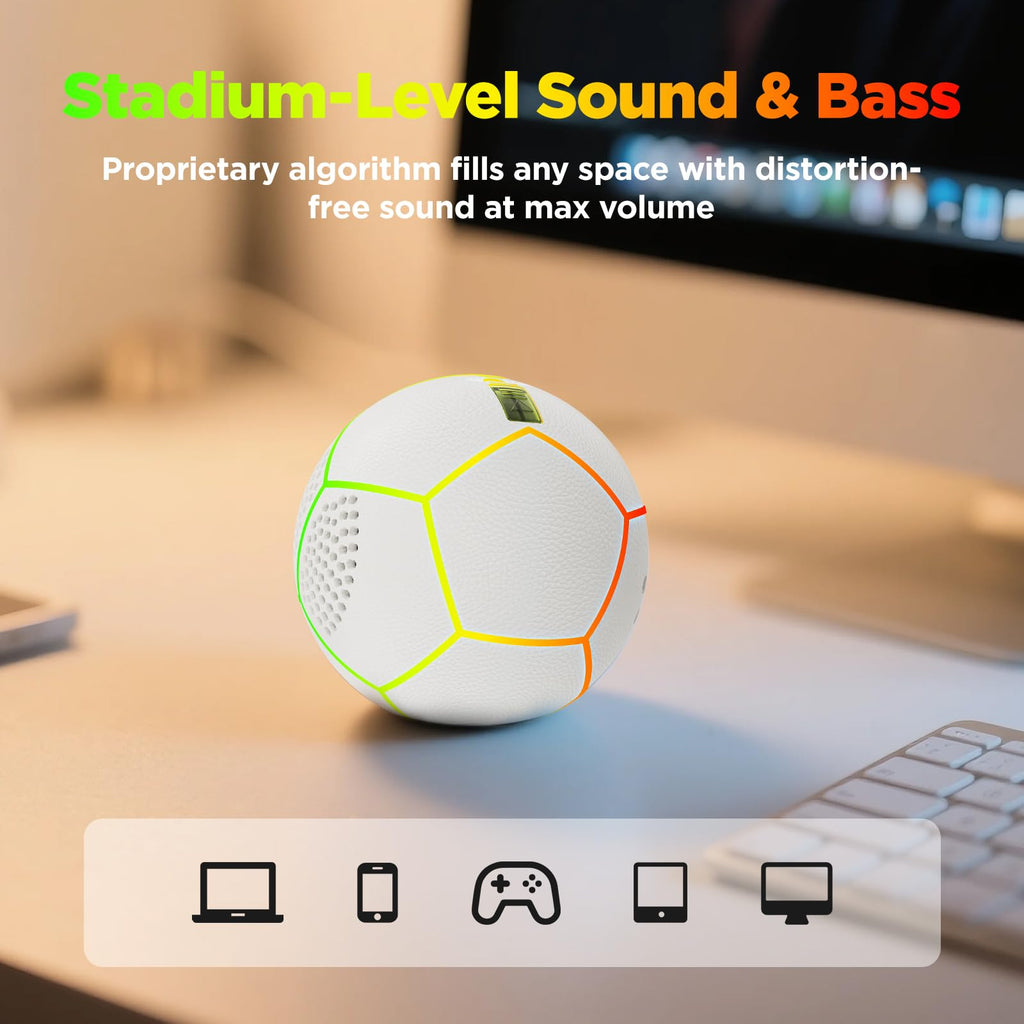 Glow in The Dark Soccer Ball - Sizes 9" Bluetooth Speaker, Teens & Adults - Light Up Soccer Ball with 4 LED Lights - Sports Birthday Gifts Ideas for Boys