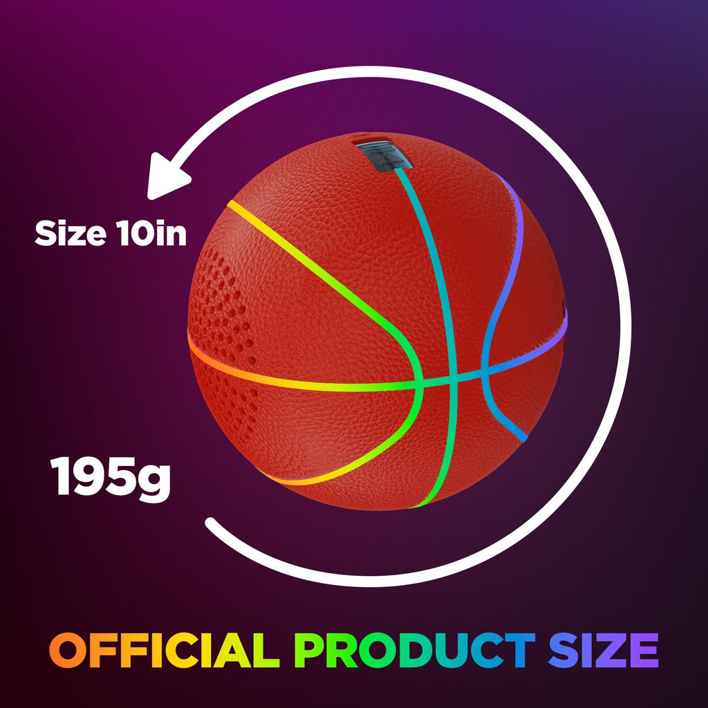 Glow in The Dark Basketball - Sizes 9" Bluetooth Speaker, Teens & Adults - Light Up Basketball with 6 LED Lights - Teen Boys Gift Ideas