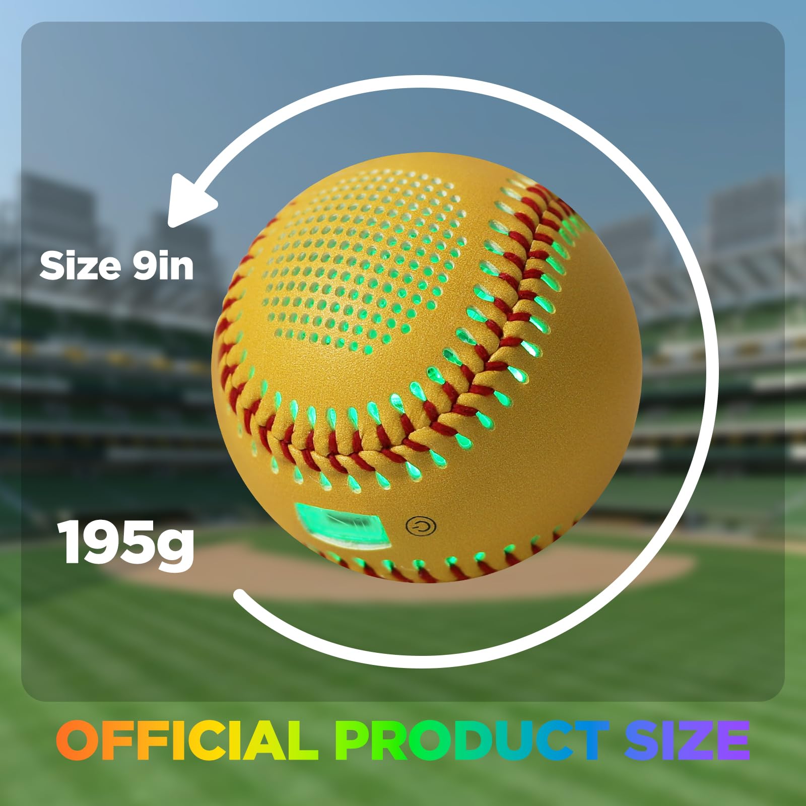 Bluetooth Speaker Baseball - Glow in The Dark LED Ball with Built-in Speaker, Rechargeable Portable Audio Gift for Baseball Fans (Do Not Use for Batting)