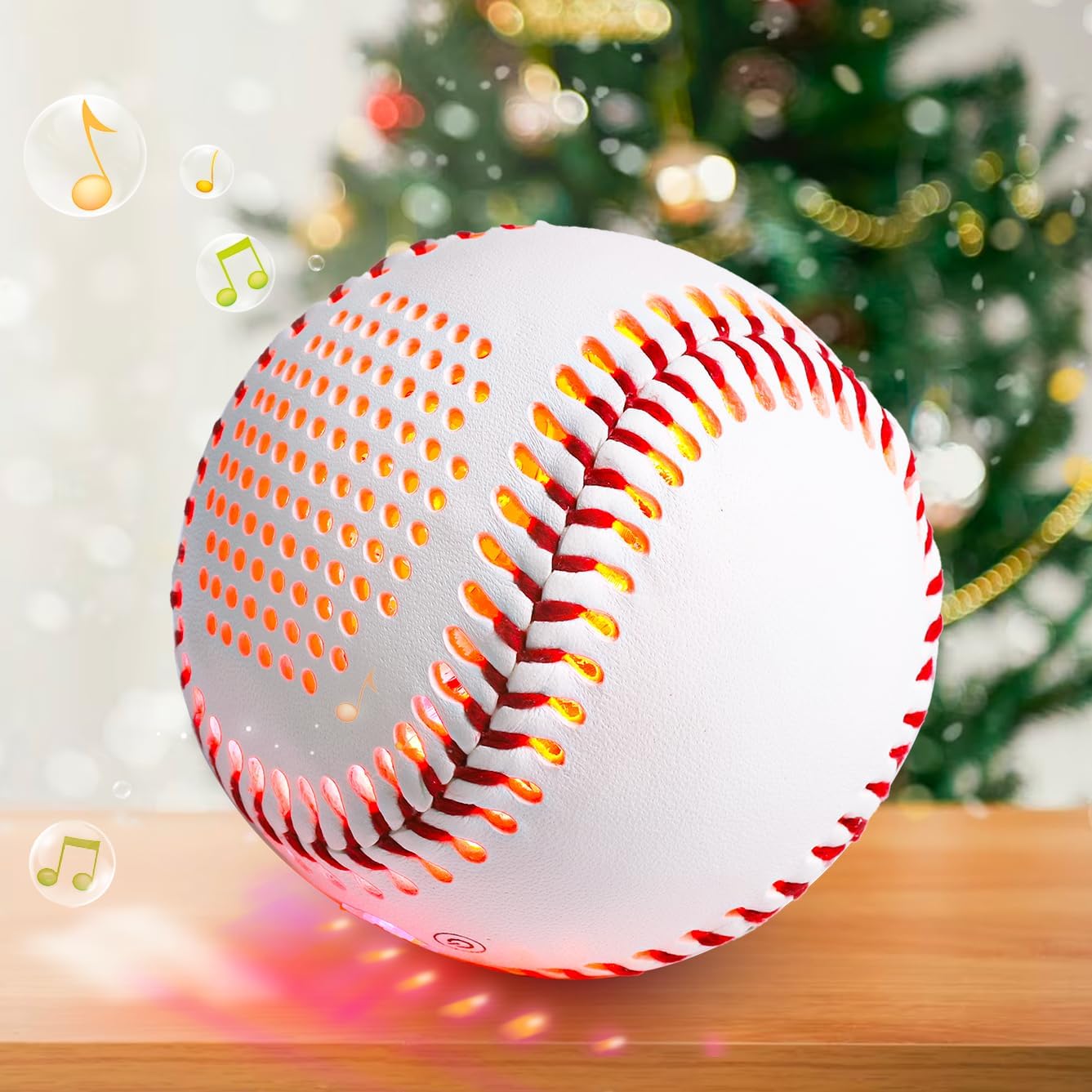 Glow Baseball Bluetooth Speaker，Portable Sports Gift for Fans, Waterproof Outdoor Speaker with Party Lights.