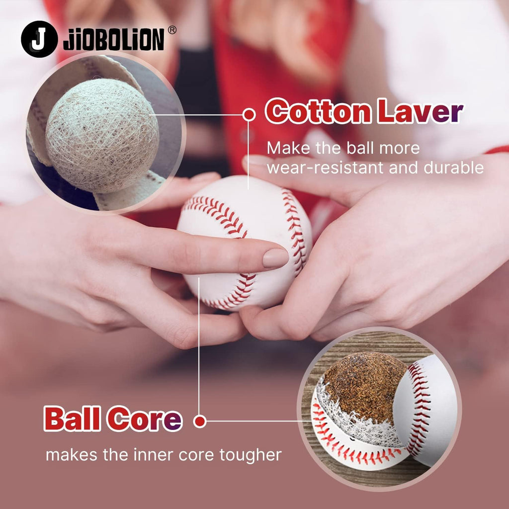 Leather Baseball - Official League Size and Weight Practice Ball -6 Adults, Used for Technical Warm Up and Training Courses (6)