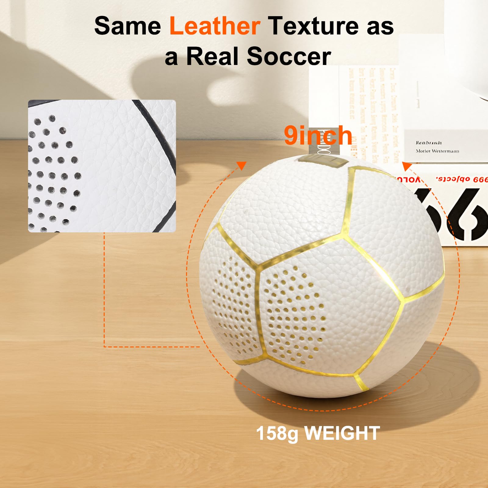 Portable Bluetooth Speaker: Glow-in-The-Dark Soccer and Charger via USB-C - Wireless Bluetooth Speakers - Ideal Gifts for Children, Teenagers and Adults(White)