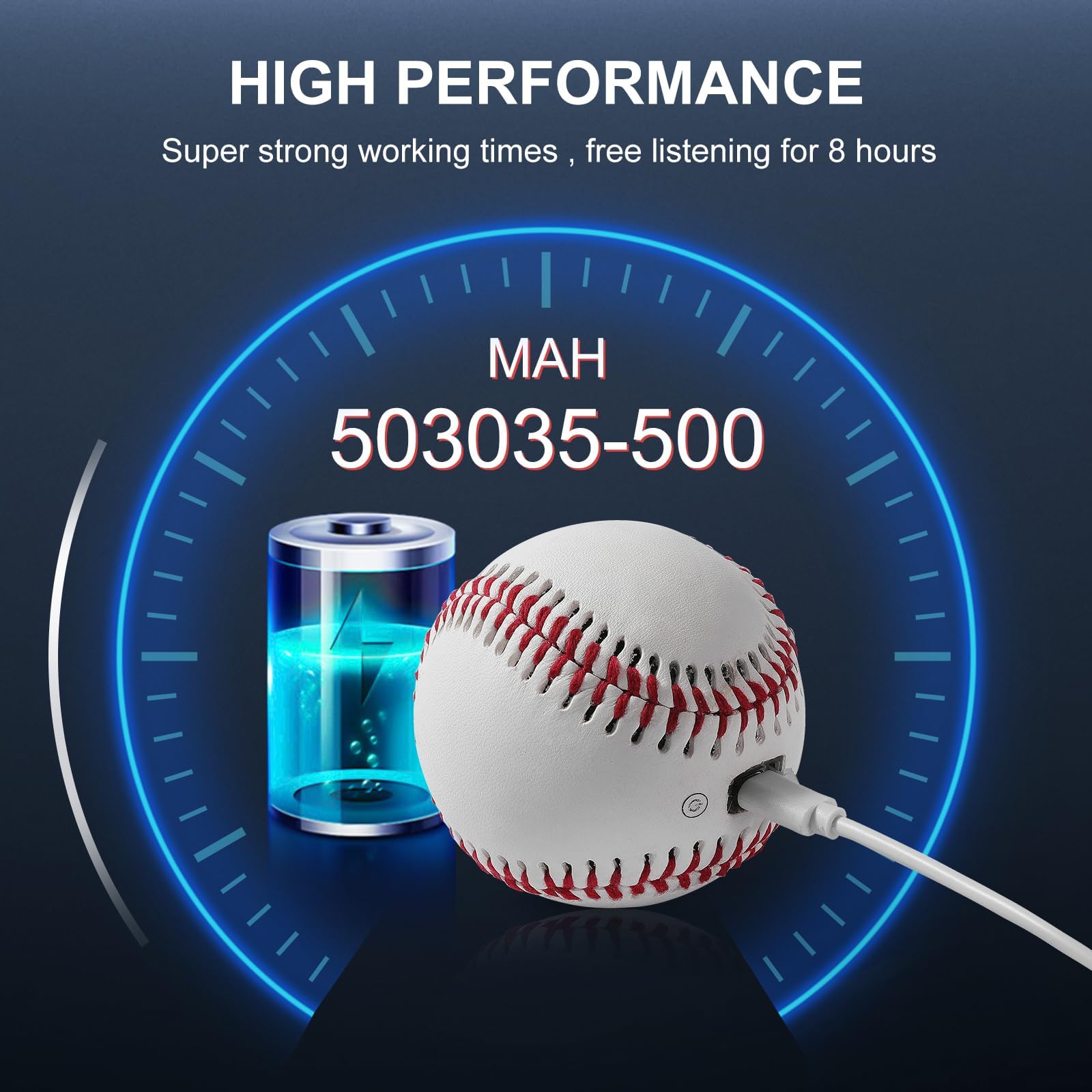 Glow Baseball Bluetooth Speaker，Portable Sports Gift for Fans, Waterproof Outdoor Speaker with Party Lights.