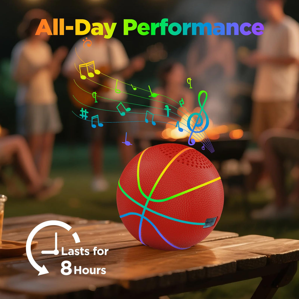 Glow in The Dark Basketball - Sizes 9" Bluetooth Speaker, Teens & Adults - Light Up Basketball with 6 LED Lights - Teen Boys Gift Ideas
