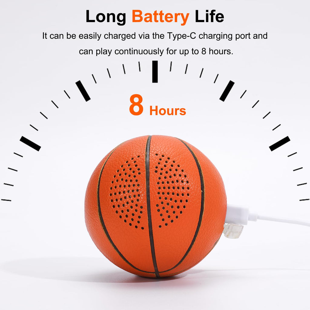 Portable Bluetooth Speaker: Glow-in-The-Dark Basketball and Charger via USB-C - Wireless Bluetooth Speakers - Ideal Gifts for Children, Teenagers and Adults(Orange)