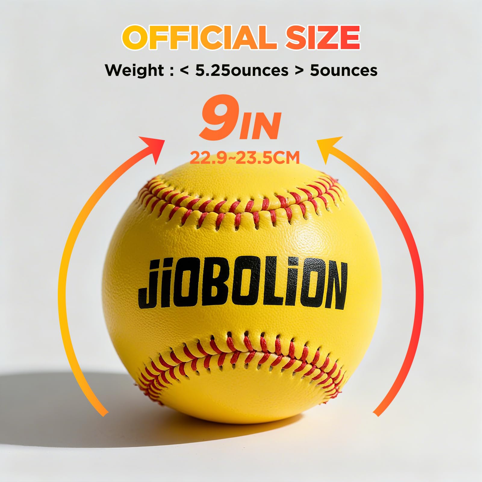 Official Size & Weight Baseball for Training - Synthetic Leather Cover with Cork Rubber Core | Red, Yellow, Blue Color Combo (3 Balls) | Practice, Pitching, Batting, Fielding
