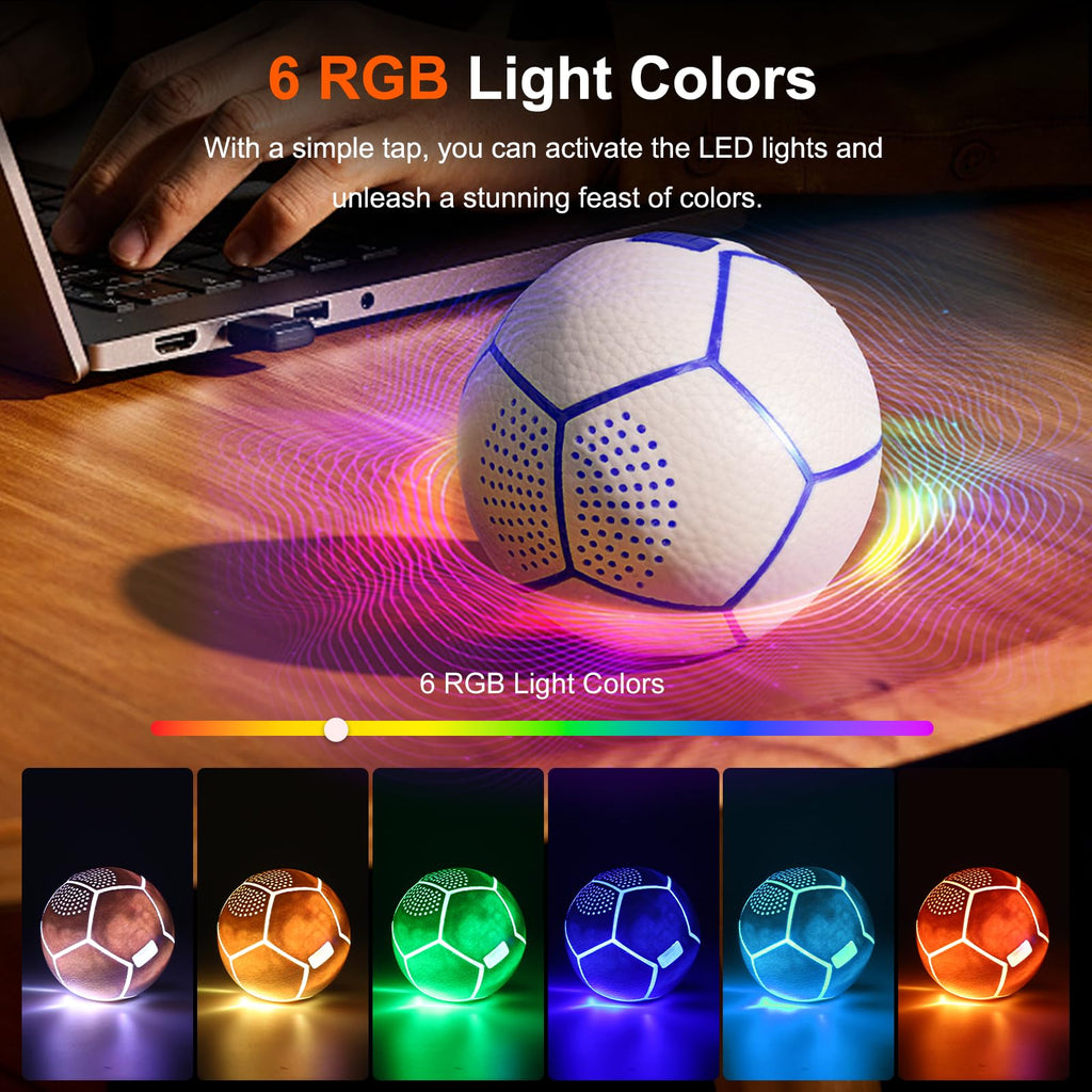Portable Bluetooth Speaker: Glow-in-The-Dark Basketball and Charger via USB-C - Wireless Bluetooth Speakers - Ideal Gifts for Children, Teenagers and Adults(Orange)
