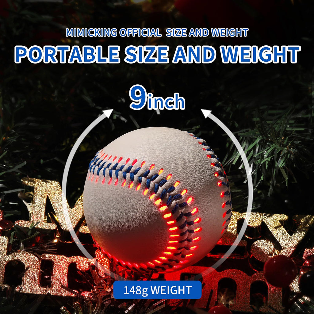 Glow Baseball Bluetooth Speaker，Portable Sports Gift for Fans, Waterproof Outdoor Speaker with Party Lights.