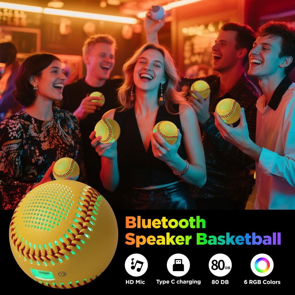 Bluetooth Speaker Baseball - Glow in The Dark LED Ball with Built-in Speaker, Rechargeable Portable Audio Gift for Baseball Fans (Do Not Use for Batting)